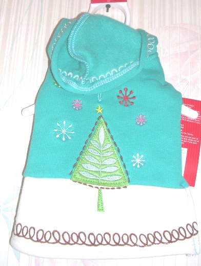 (image for) Dog Pet Christmas Holiday Coat Green Tree XSmall - Click Image to Close